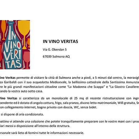 In Vino Veritas Sulmona Exterior foto