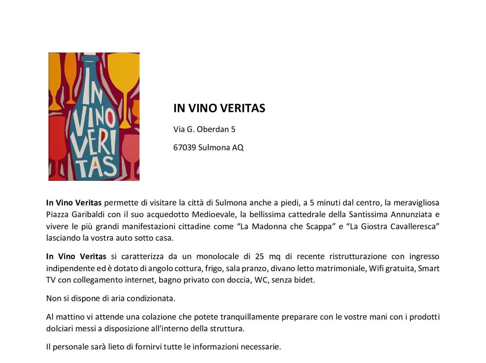 In Vino Veritas Sulmona Exterior foto